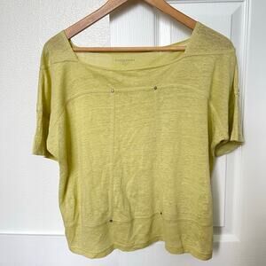 Eileen Fisher Linen Yellow Stud Top (PP - 2/4 Petite)